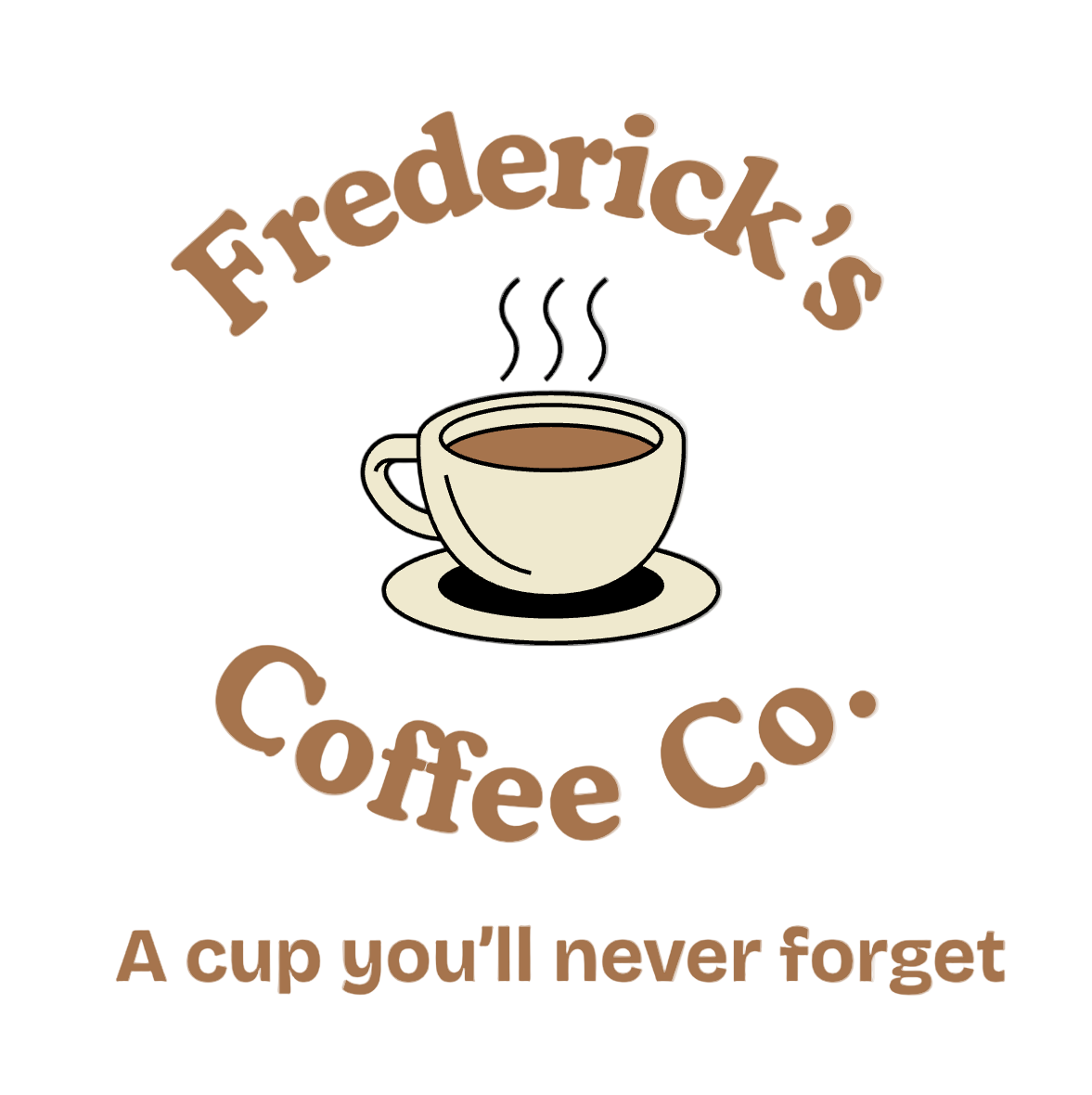 Logo of Frederick's Coffee Co. with a coffee cup illustration on a white background